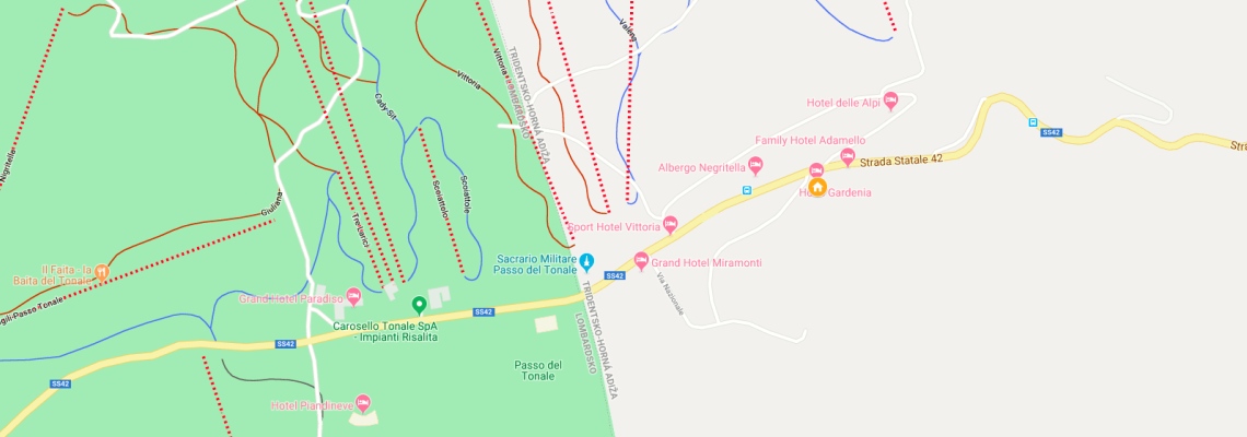 mapa Hotel Gardenia, Passo Tonale