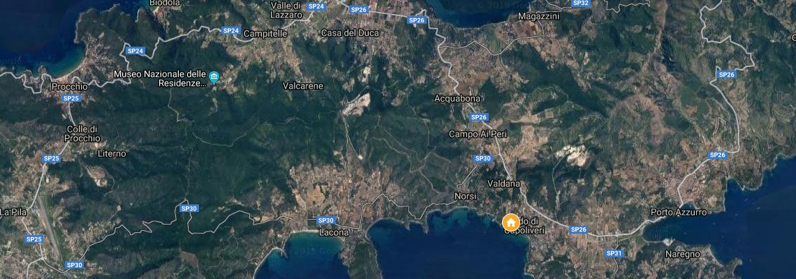 mapa Hotel Antares, Capoliveri, ostrov Elba