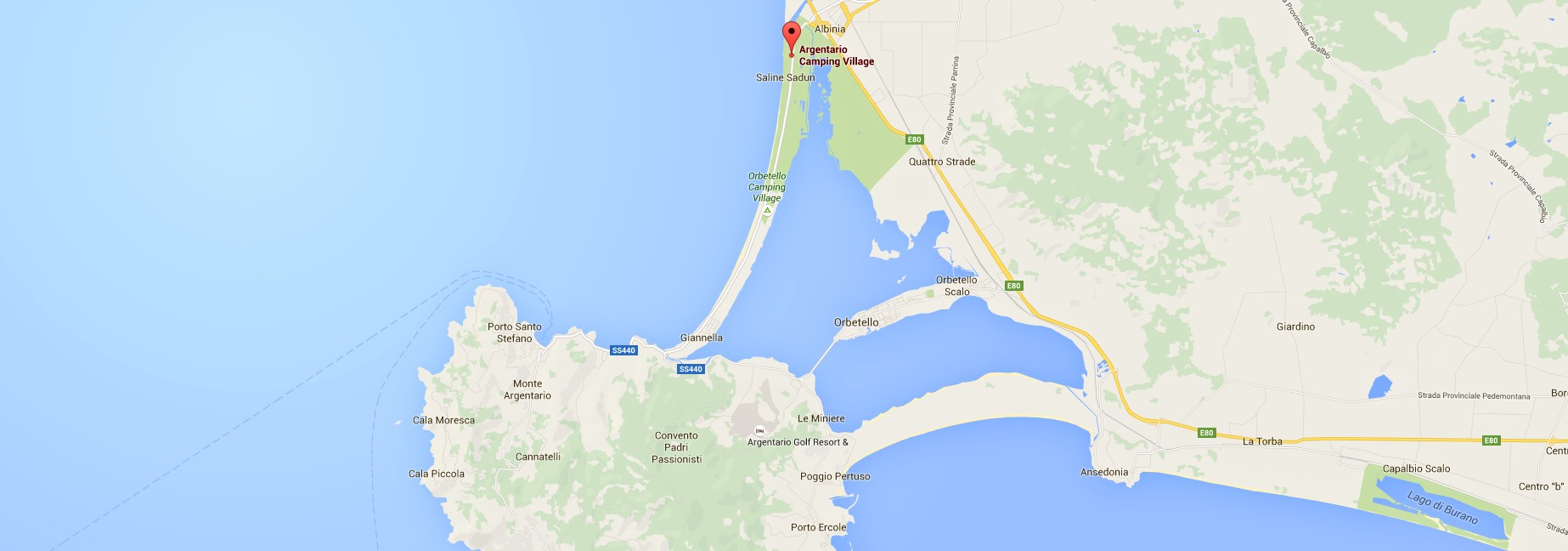 mapa Argentario Camping Village, Albinia