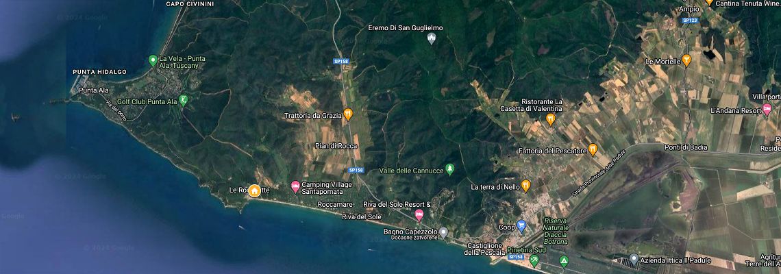 mapa Villaggio Baia Azzurra, Castiglione della Pescaia