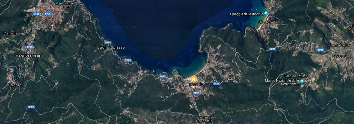 mapa Hotel Delfino, Procchio