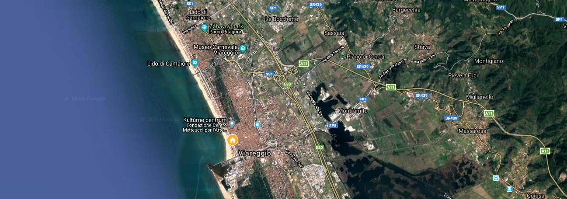 mapa Hotel Eden, Viareggio