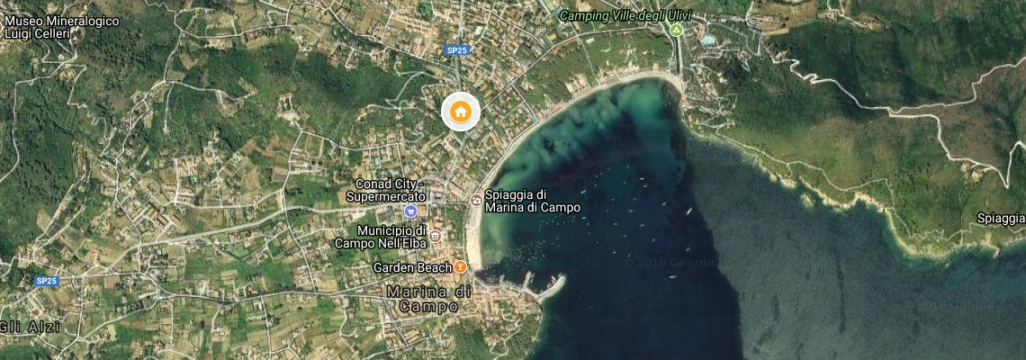mapa Hotel Elba a Rezidencia Dei Fiori, Marina di Campo - ostrov Elba
