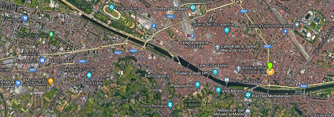 mapa Hotel Firenze City Center, Florencia