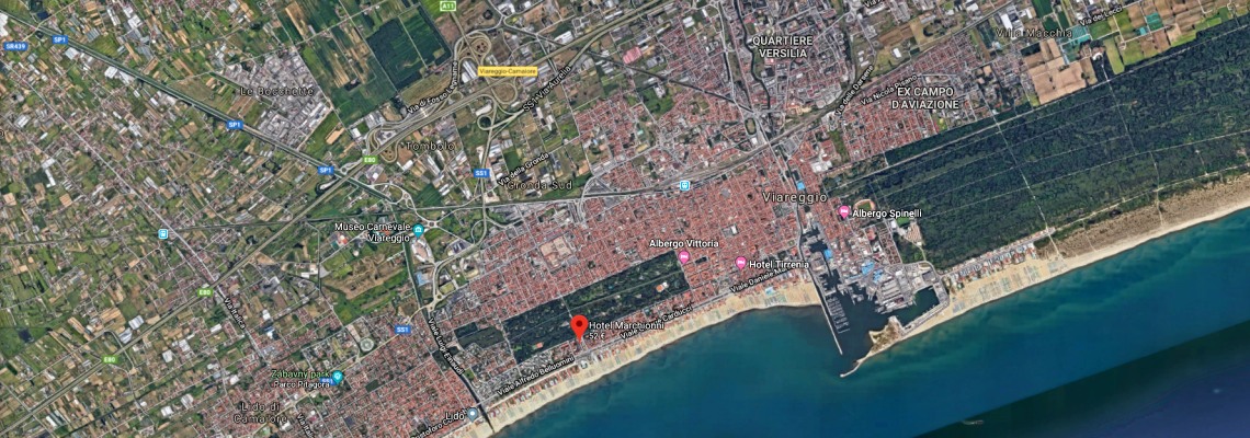 mapa Hotel Marchionni, Viareggio