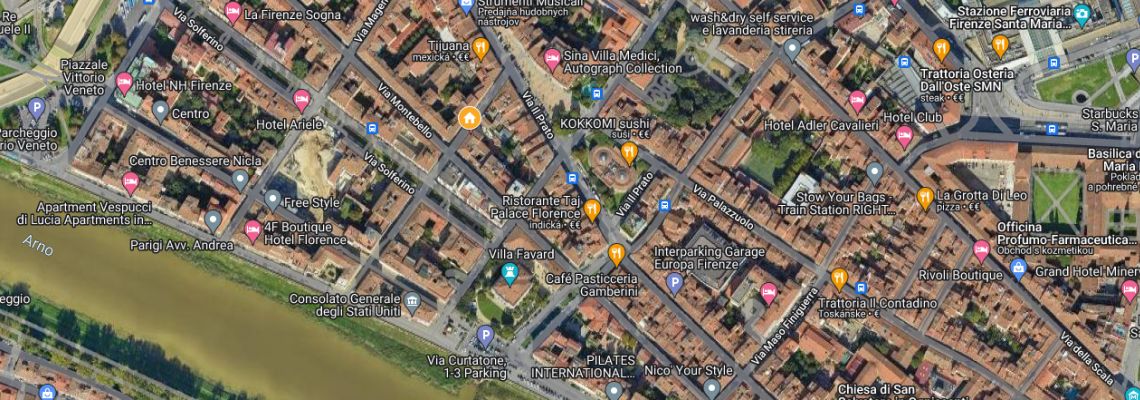 mapa Hotel Palazzo Montebello, Florencia