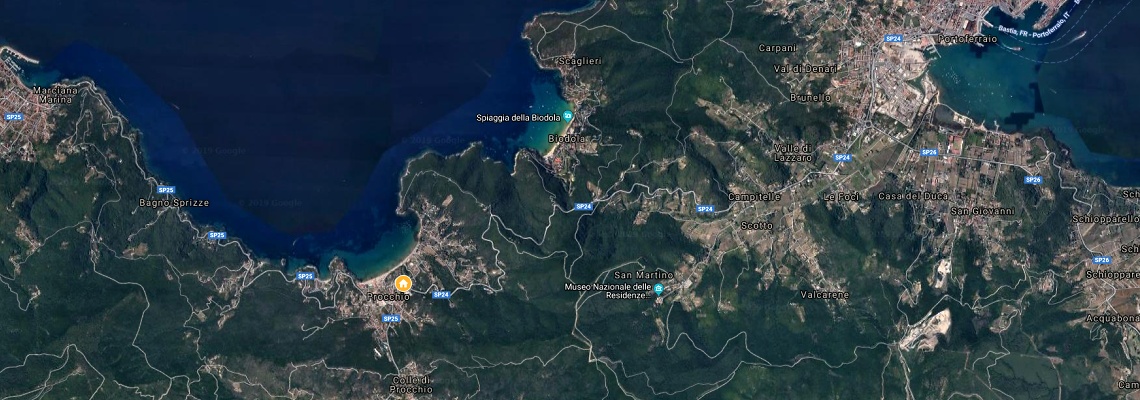 mapa Hotel Perla del Golfo, Procchio