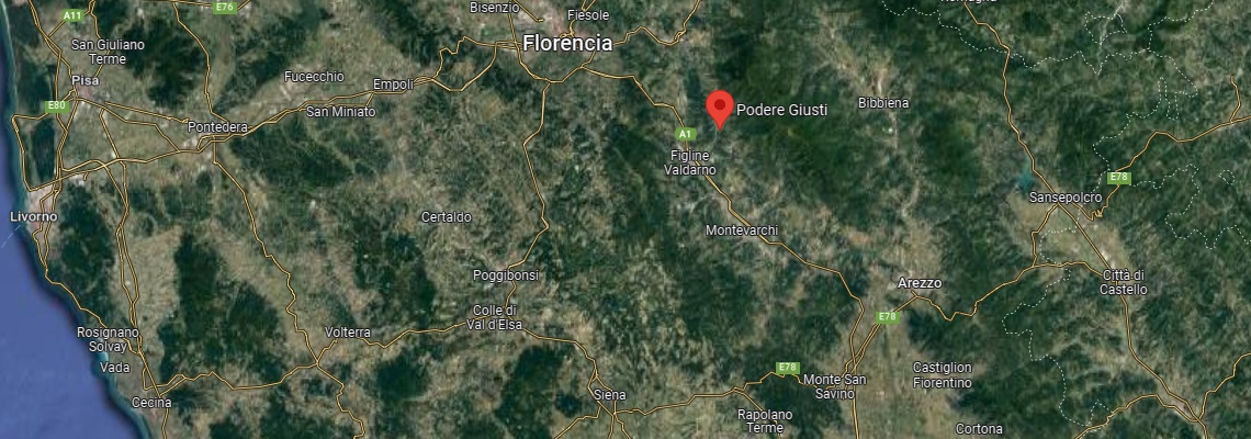 mapa Agriturismo Podere Giusti, Reggello