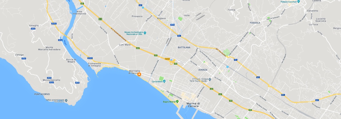 mapa Hotel Rondine, Marinella di Sarzana