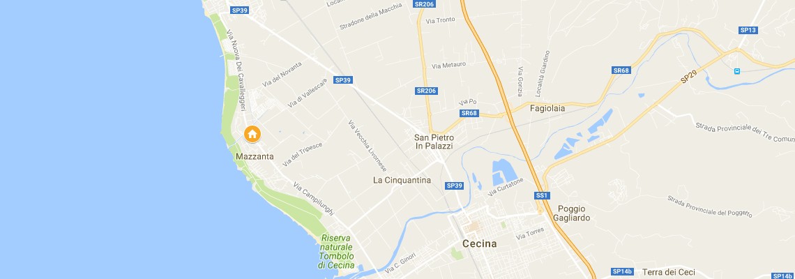 mapa Villaggio La Rosa dei Venti, Mazzanta