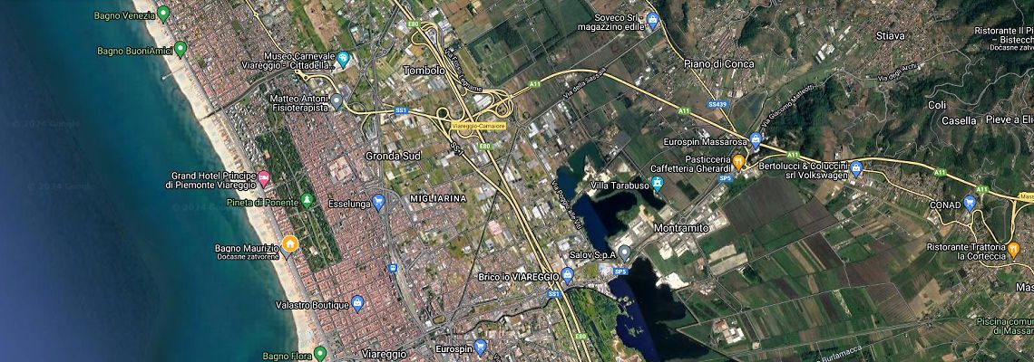 mapa Grand Hotel Royal, Viareggio