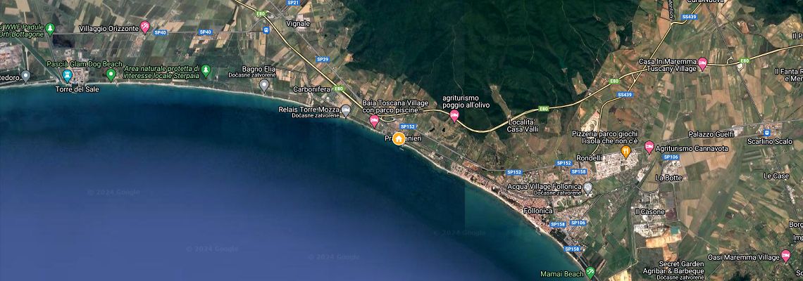 mapa Sense Resort, Folonica