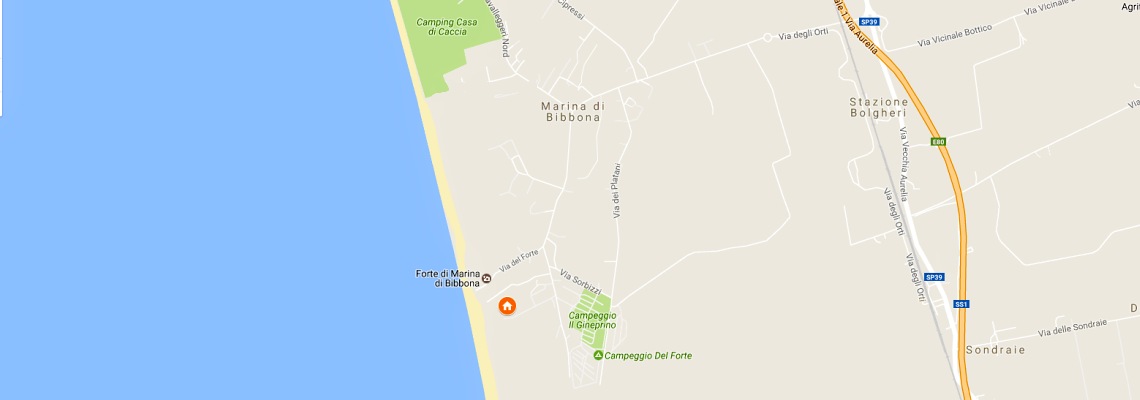 mapa Villaggio I Sorbizzi, Marina di Bibbona