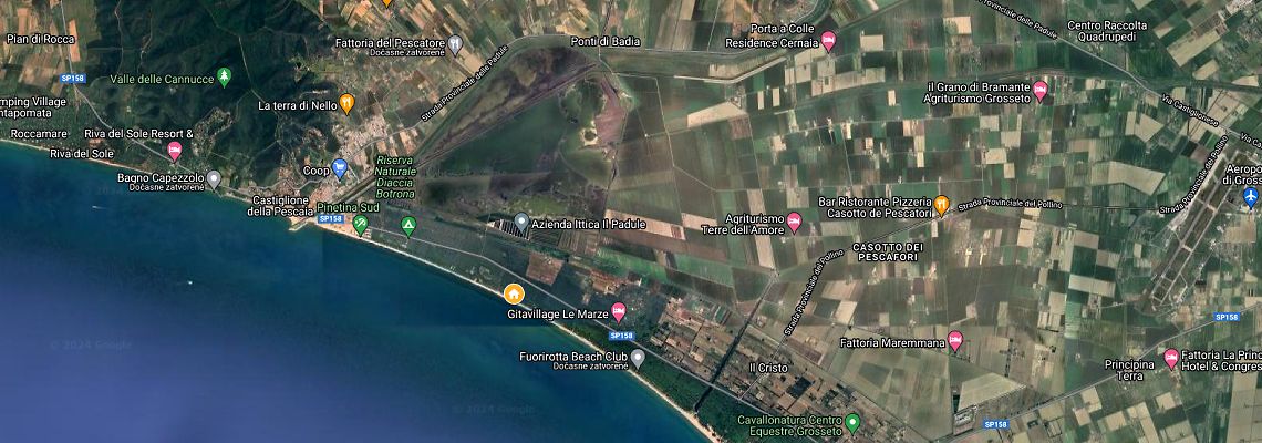 mapa Apartmny a Villy Tenuta le Marze, Castiglione della Pescaia