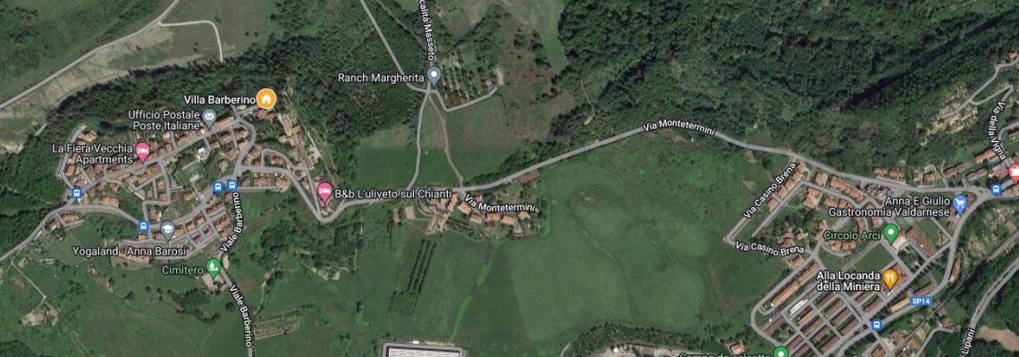 mapa Villa Barberino, Meleto Valdarno