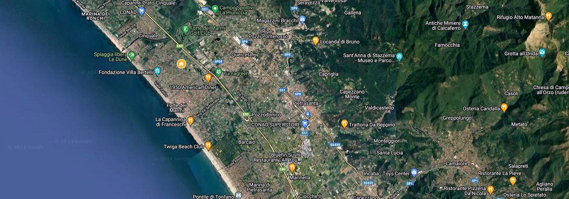 mapa Villa Roberta, Forte dei Marmi