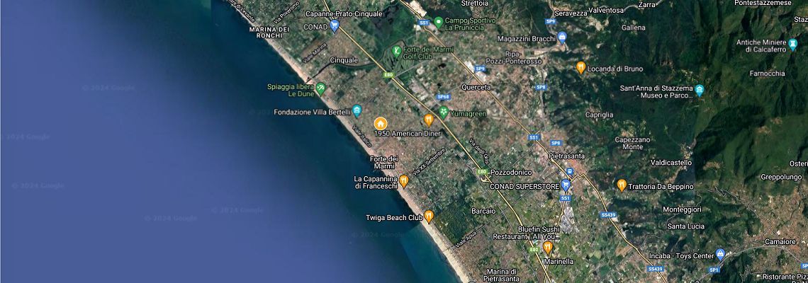 mapa Villa Sandra, Forte dei Marmi