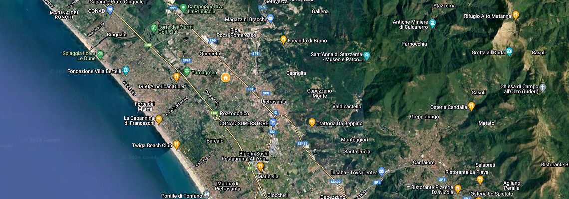 mapa Villa Verdone, Forte dei Marmi