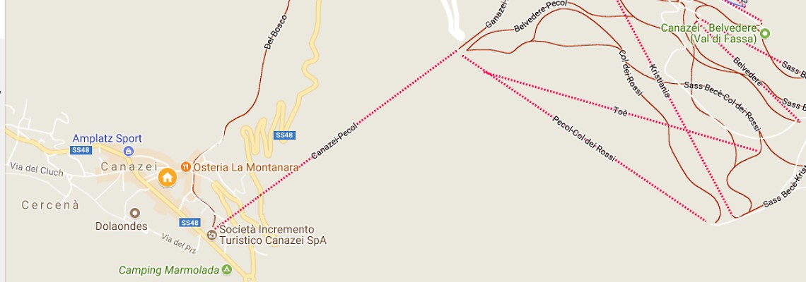 mapa Hotel Alla Rosa, Canazei