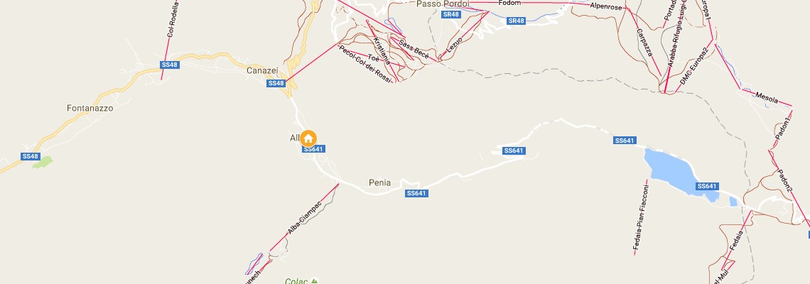 mapa Hotel Conturina, Alba di Canazei