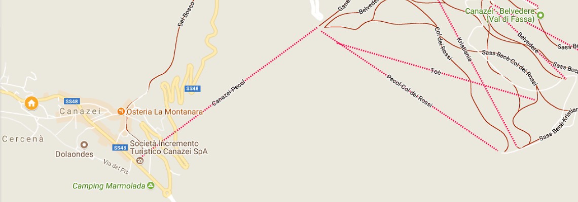 mapa Hotel Cristallo, Canazei
