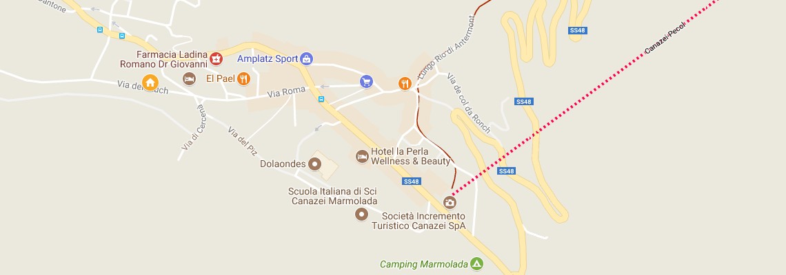 mapa Hotel Diana, Canazei