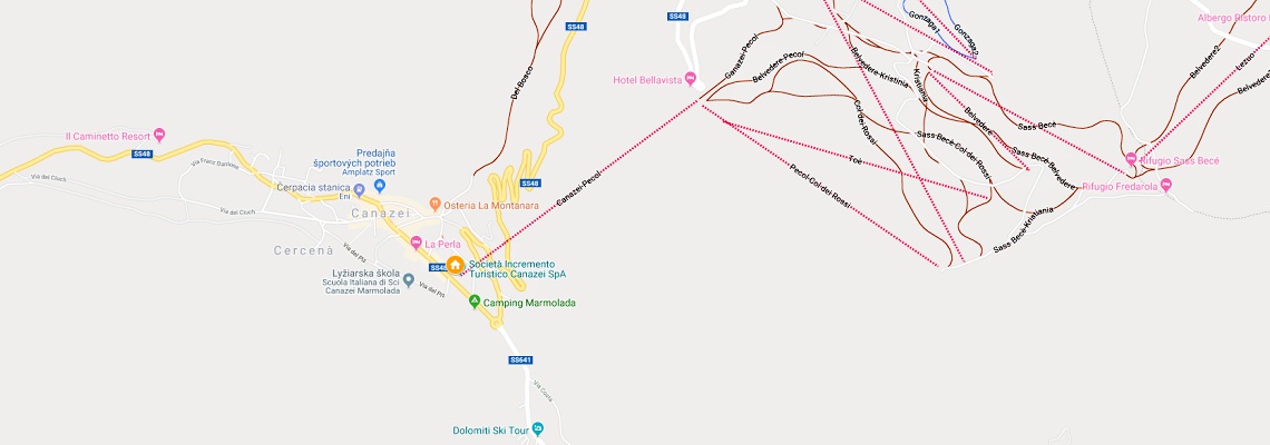 mapa Apartmny Cesa Planber, Canazei