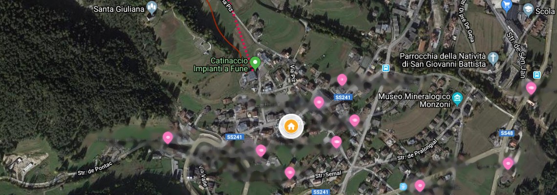 mapa Hotel Rosa, Vigo di Fassa