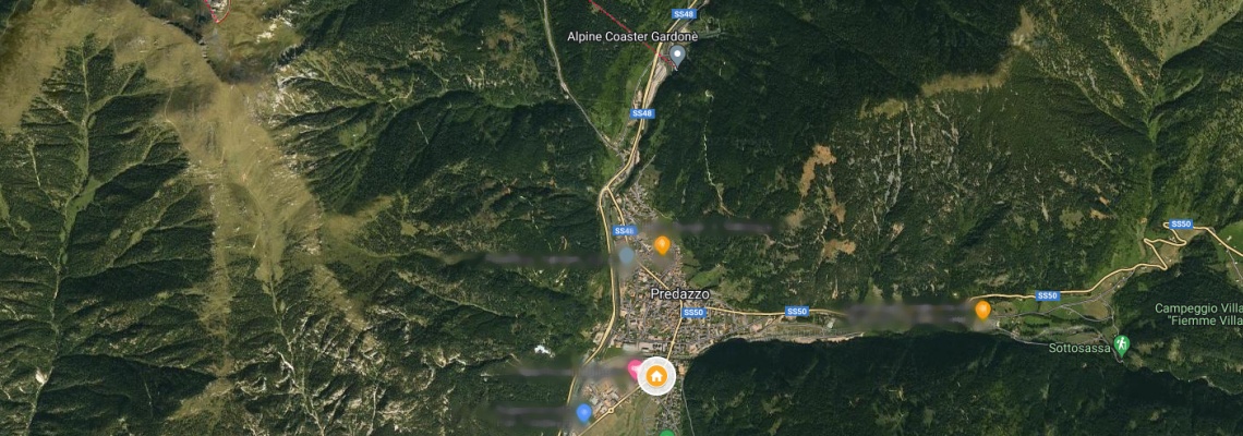 mapa Hotel Liz, Predazzo