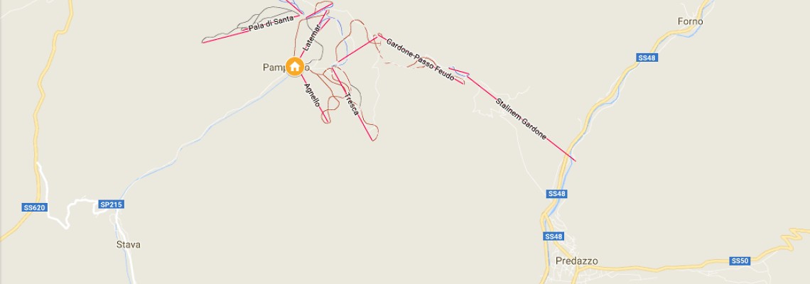 mapa Sport Hotel Pampeago, Val di Fiemme