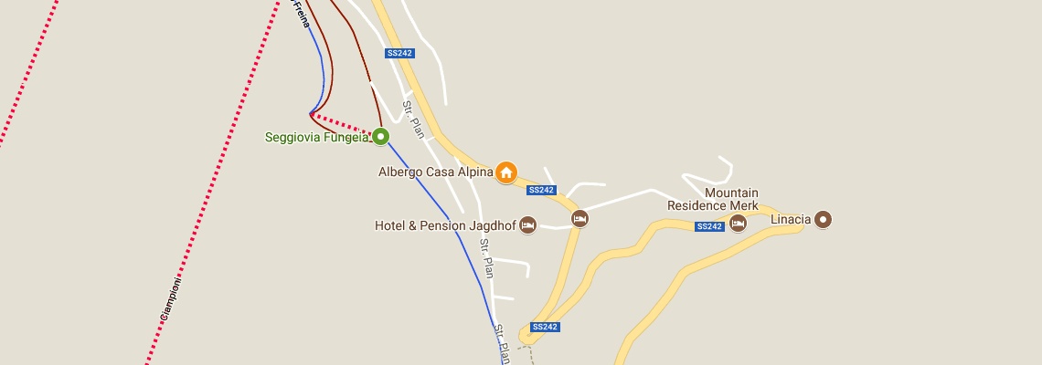 mapa Hotel Alpin Haus, Selva Gardena