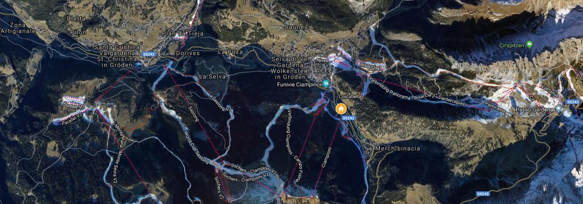 mapa Rezidencia Carin, Selva Gardena