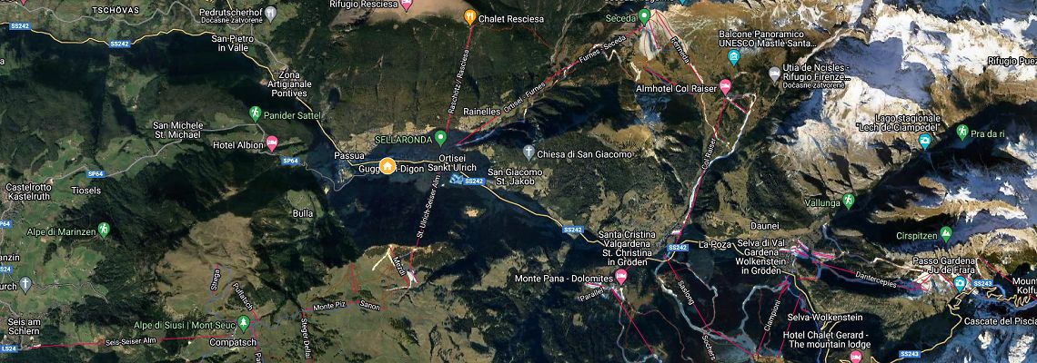 mapa Hotel La Perla, Ortisei