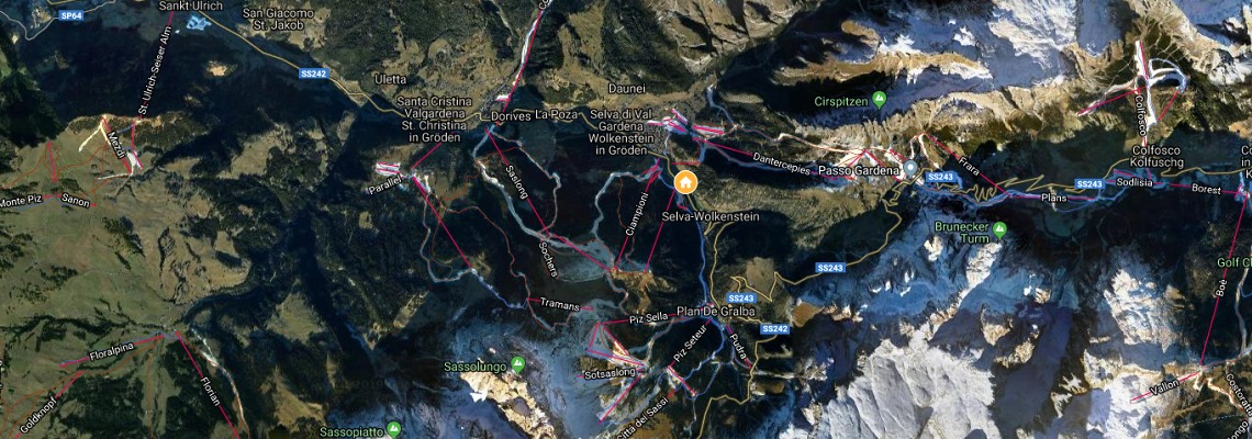 mapa Hotel Meisules, Plan de Gralba (Selva Gardena)