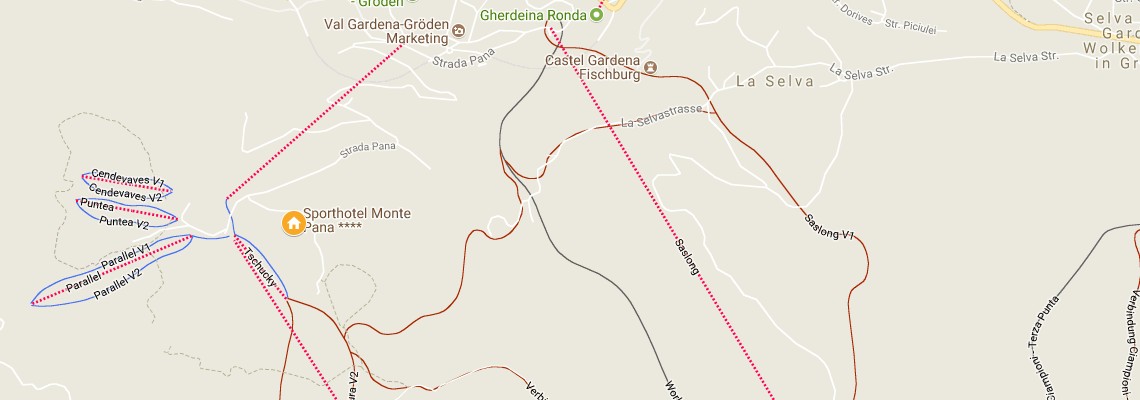 mapa Sporthotel Monte Pana, Santa Cristina Valgardena