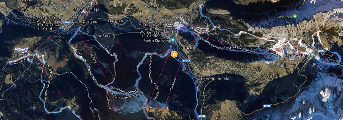 mapa Rezidencia Nevada, Selva Gardena