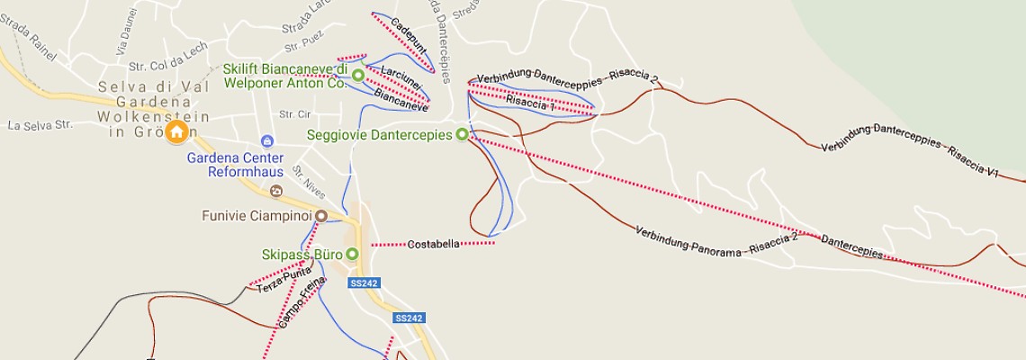 mapa Hotel Oswald, Selva Gardena