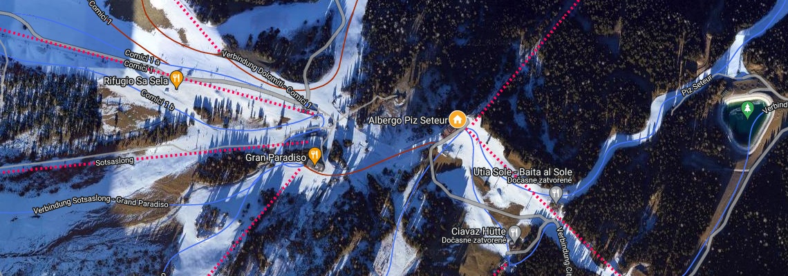 mapa Hotel Piz Seteur, Plan de Gralba (Selva Gardena)