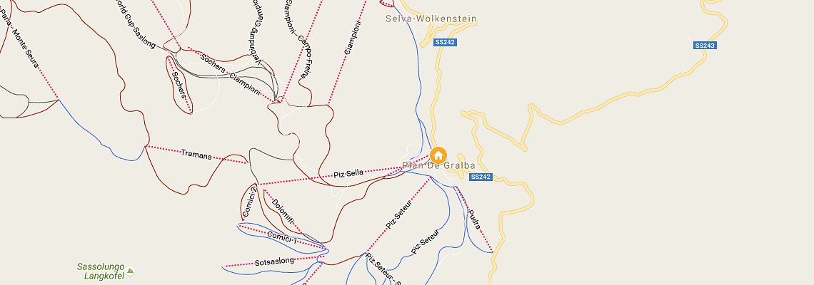 mapa Hotel Plan de Gralba, Selva Gardena