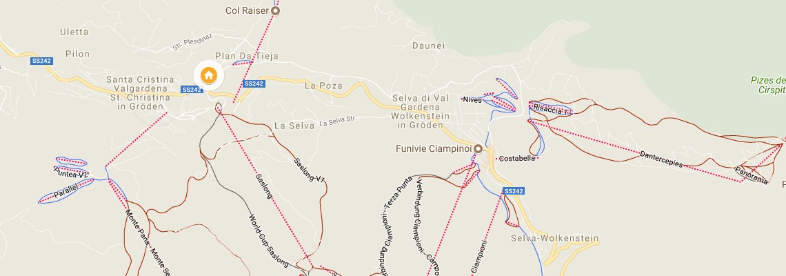 mapa Alpenhotel Plaza, S. Cristina Val Gardena