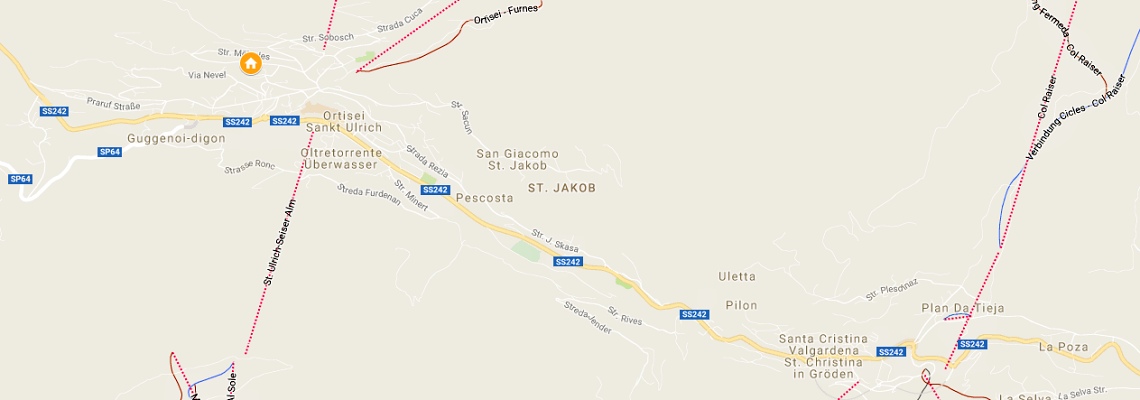 mapa Hotel Villa Emilia, Ortisei