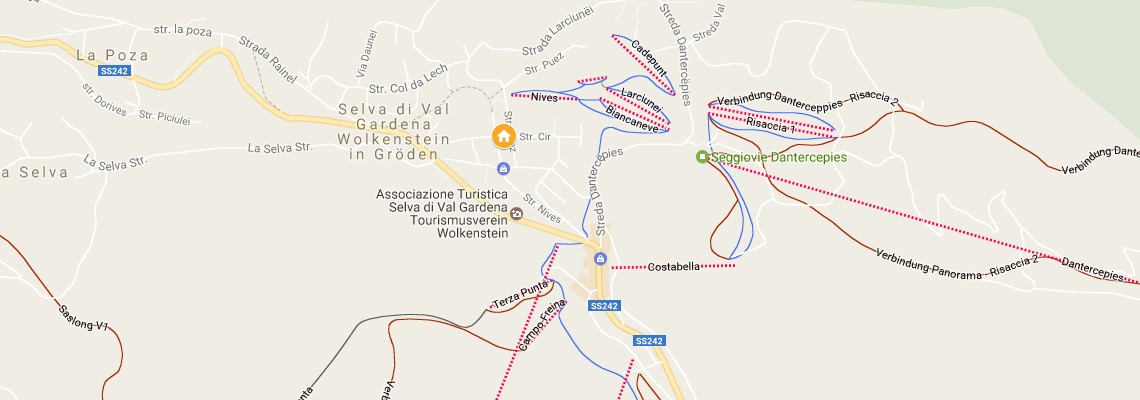 mapa Rezidencia Villa Gran Baita, Selva Gardena