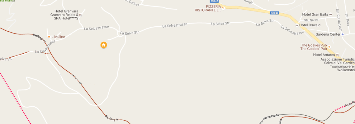 mapa Garni Villa Insam, Selva Gardena