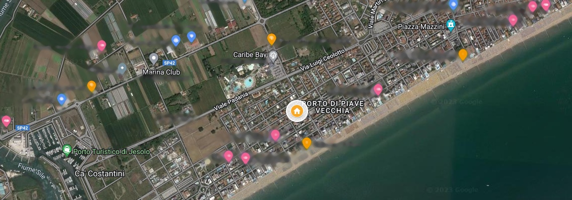 mapa Rezidencia Albablu, Lido di Jesolo