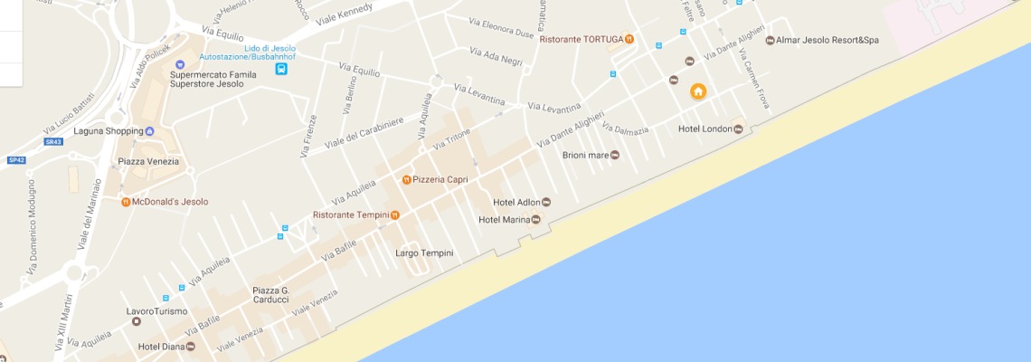 mapa Hotel Albatros, Lido di Jesolo