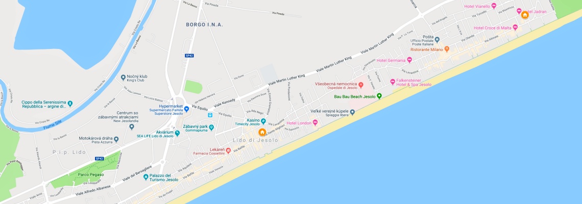 mapa Aparthotel Al Mare, Lido di Jesolo