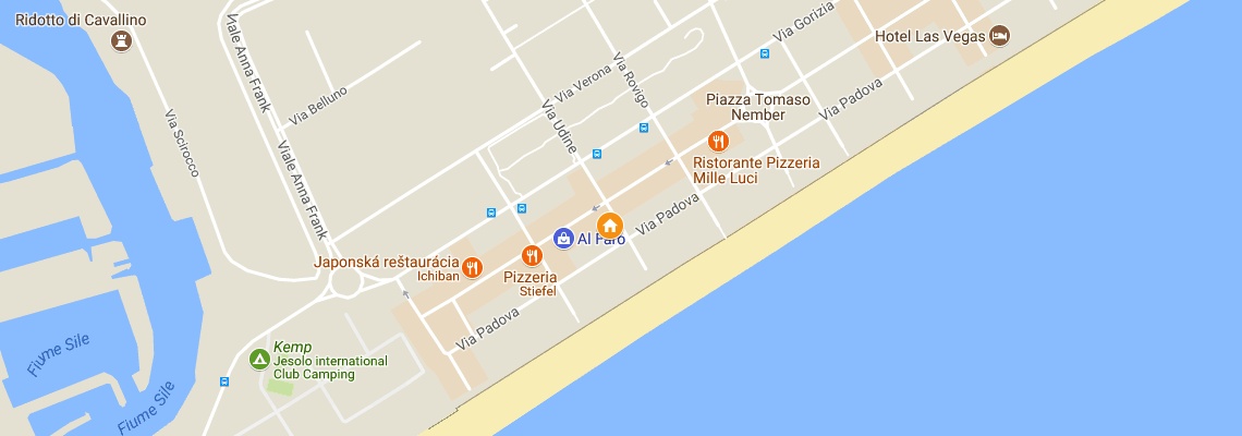 mapa Hotel American, Lido di Jesolo