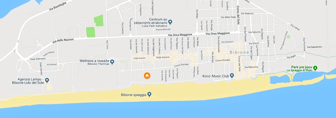 mapa Apartmny Aurora, Bibione