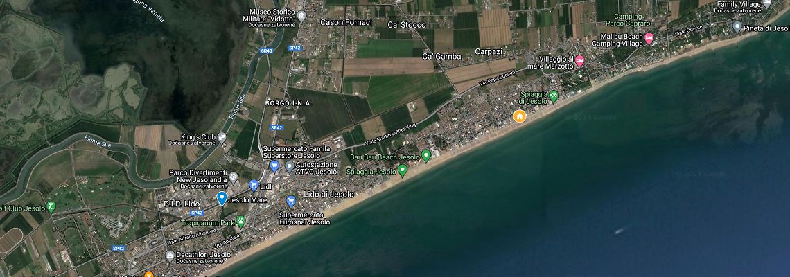 mapa Hotel Carlton, Lido di Jesolo