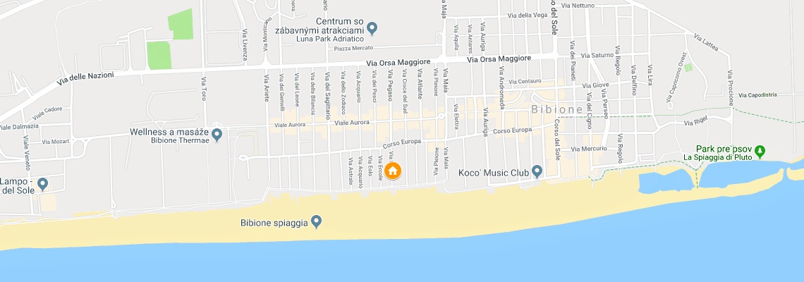 mapa Hotel Corallo, Bibione